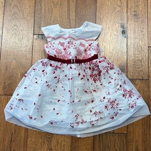 Elegant Silver and Red Dress